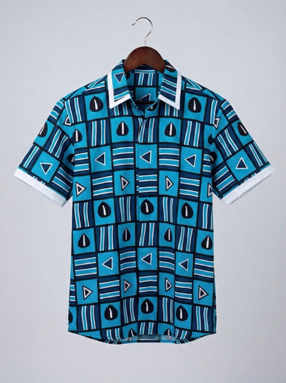 Modern African print dress shirt  1-18