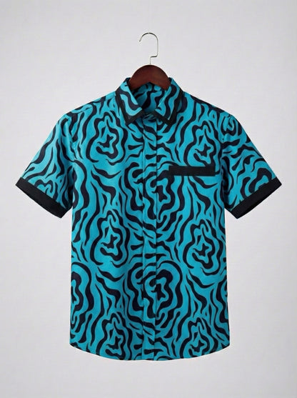 Modern African print dress shirt  1-18