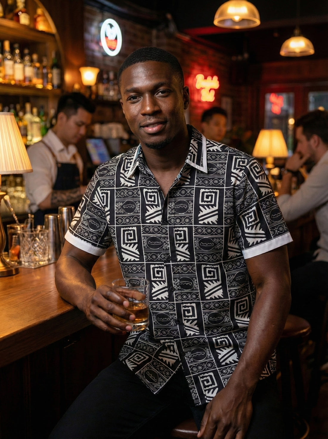 Modern African print dress shirt  1-18