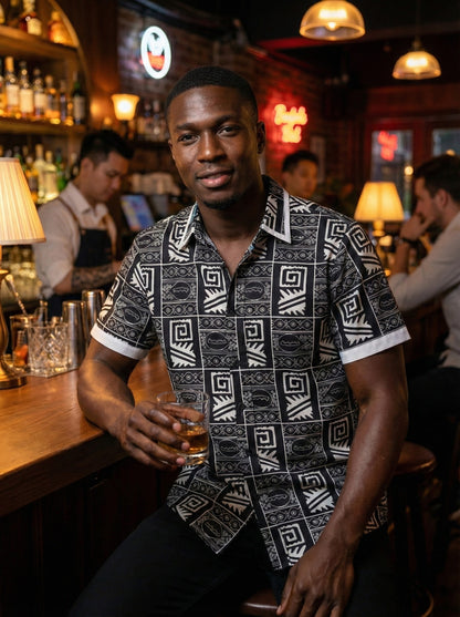 Modern African print dress shirt  1-18