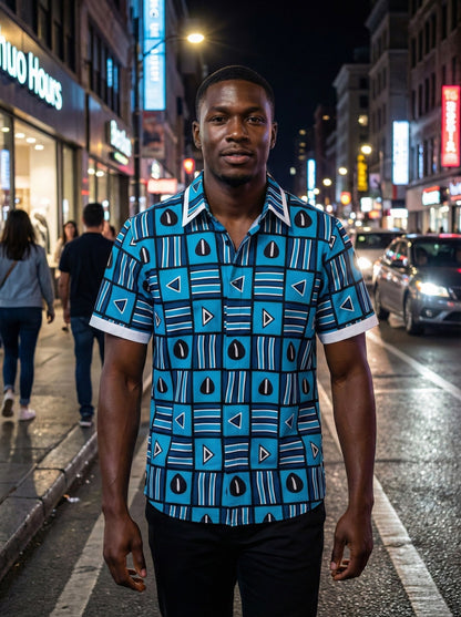 Modern African print dress shirt  1-18