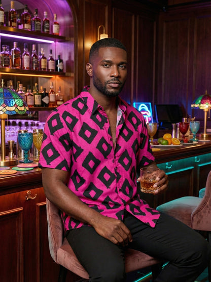 Modern African print dress shirt  1-18