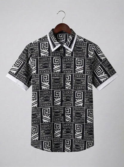 Modern African print dress shirt  1-18