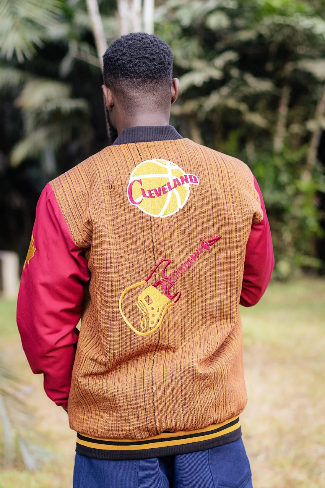 Cleveland – Inspired Kente Bomber Jacket