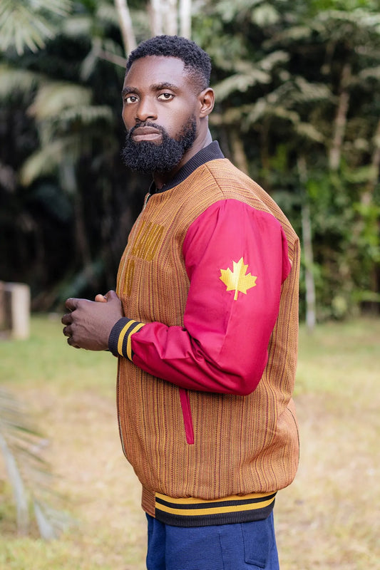 Cleveland – Inspired Kente Bomber Jacket