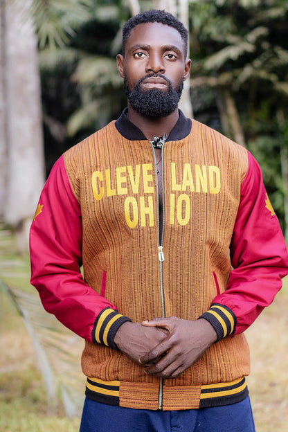 Cleveland – Inspired Kente Bomber Jacket